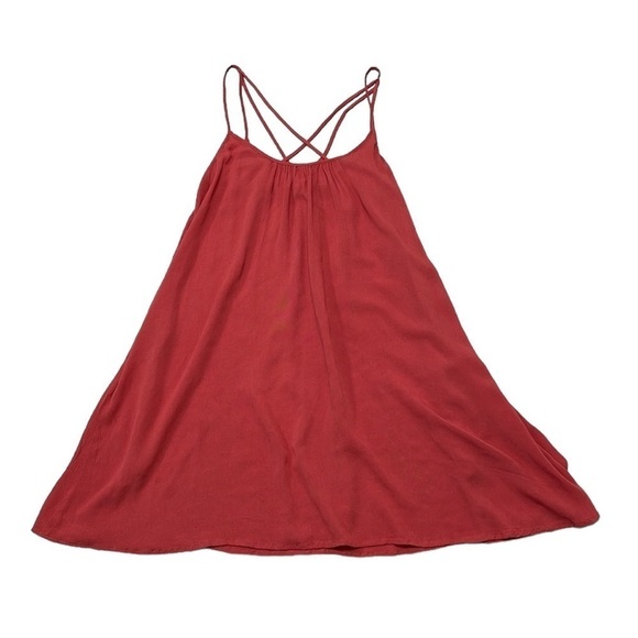 Elan Dress Women's Small Orange Mini Flare Dress Spaghetti Straps Pockets - Picture 4 of 17